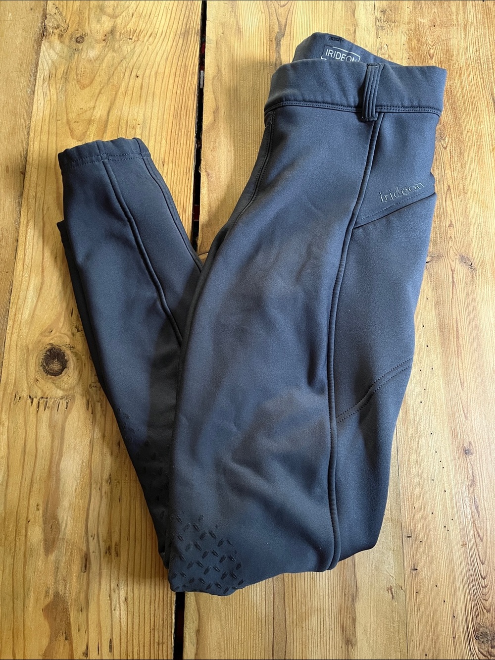 IRIDEON S Charcoal Fleece Patch Riding Pants Breeches Leggings